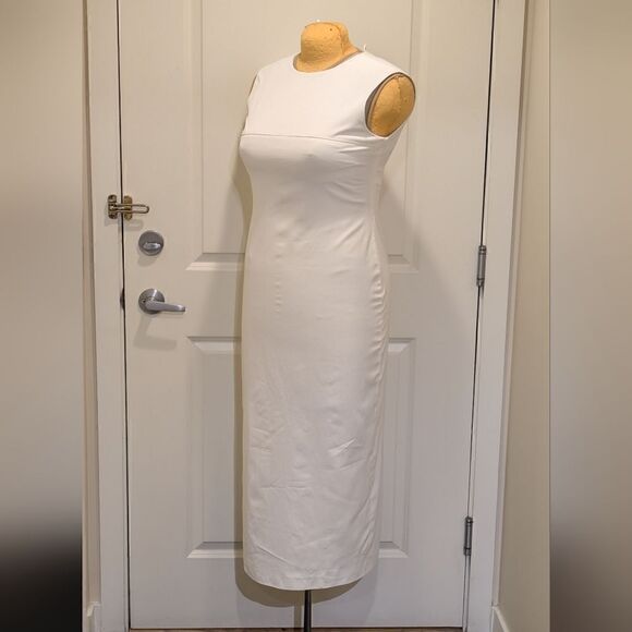 EUC Stunning Tahari L White Midi Pencil Dress - SEE SIZE NOTES - Picture 4 of 8